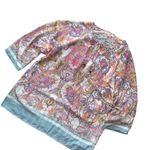 Rose & Thyme  tunic printed boho beaded tassel glam holiday pink gold paisley Photo 1