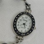 Swap women silver tone watch 22mm quartz analog beaded bracelet size 7” running Photo 2
