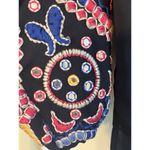 Neiman Marcus  Embroidered Blouse Black Long Sleeve Tunic Top Bohemian L Photo 8