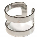 Sam Edelman NEW - Minimalist Silver Double Band Adjustable Ring | Unisex Geometric Open Cuff Photo 0