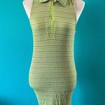 Wild Fable  Womens Zip-Front Bodycon Mini Polo Dress Green Apple Fitted Size M Photo 1