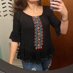 Rue 21 Off the Shoulder Black Top with tassels Photo 1