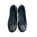 Tory Burch  Black Patent Leather Logo Ballet Flats Size 8 Photo 2
