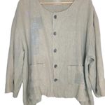 Vintage Blue Fish Clothing Hemp Lagenlook Oversized Button Top Jacket OS Tan Size M Photo 1