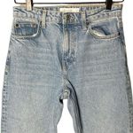 Topshop Women’s Size 26 cropped mid rise straight jeans with raw hem Photo 2