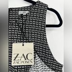 š NWT ZAC Zac Posen VOGUE Peplum Midi Dress Printed Stretch Black Gray White 14 Photo 8