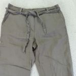 Eileen Fisher 100% Organic Linen Belted Trouser Pants Womens Small Beige Casual Photo 2