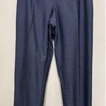 Oscar de la Renta Blue Wool Mohair Viscose Blend Lightweight High Rise Pant 8 Photo 0