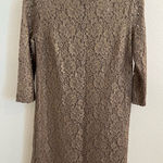 Donna Morgan  vintage Sheer Gold Lace Slip Dress 8 Photo 0