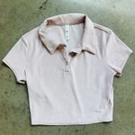 Alo Yoga  velour choice dusty pink cropped polo small Photo 0