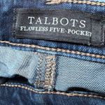 Talbots  Flawless Five Pocket Straight Blue Jeans Womens 16 Denim Distressed Photo 3