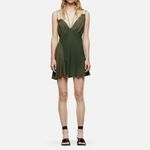 ZARA Green Patchwork Asymmetrical Mini Dress Cocktail Fairy Whimsy Boho Sz Medium NEW Photo 1