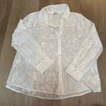 Ecru  Streep Patchwork Embroidered Shirt Photo 1