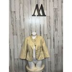 Willi Smith  Beige Cropped Ruffle Collar Jacket Size 8 Photo 1