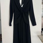 Self Portrait  black twist front quarter sleeve open back cropped jumpsuit NWT 4 Photo 5