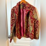 VTG ELLC Luxurious Red and Gold Patterned Blazer size XL Photo 1