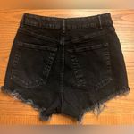 ZARA  Black Denim High‎ Waist Distressed Ripped Frayed Jean Shorts Size 4 Photo 7