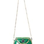 Ramla Evil Eye Green Handmade Tiled Clutch Shoulder Crossbody Bag NWOT Photo 2