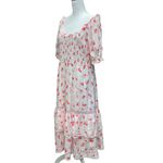 Love Shack Fancy x Target Cosette Smocked Pink Floral Cotton Lace Dress Size XXS Photo 3