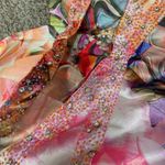 Custom Made New Floral-Print Satin Halter Beaded Party Dress with Shawl Photo 12