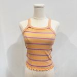 Billabong Striped Lettuce Trim 90s Tank Top Y2K Casual Colorful Summer Large Photo 2