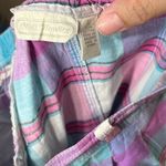 Nell Flowers Vintage Plaid Skirt Button Front Cotton Purple Blue Pink White Sz 6 Photo 7