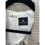 Jules & Leopold  Womens Blazer Brown Check One Button 3/4 sleeve Medium Photo 2