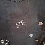 Quacker‎ Factory White Beaded Butterfly Heavy Shirt Size Large Black Photo 1
