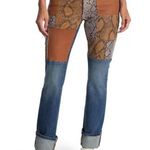 frame denim NWT FRAME LE MINI BOOTCUT LEATHER PATCHWORK JEANS Photo 0
