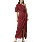 Harlyn Dress Womens‎ XS Burgundy Satin Maxi Side Slit Evening Gown Formal Red Photo 1