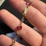 Swavorski Women’s Swarovski Crystal Gold Tone Pink Tennis Bracelet With Extension Photo 3