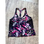Lululemon  fast lane tank athletic top floral paint splatter 2‎  4 small Photo 2