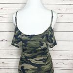 Rue 21 Green Camouflage Off Shoulder Ruffle Top Bodysuit Size Small Photo 4