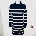 Vineyard Vines  Nautxal Navy White Roll Neck Stripe Sweater Dress Mini XXS NWT Photo 1