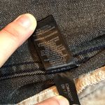 EXPRESS Women’s Denim Jacket Small Black Cropped Distressed Raw Hem Jean Jacket Photo 9