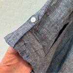 John Mark  Chambray Blue 100% Linen Embroidered Chambray Tunic Button Shirt 0X Photo 9