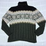Kathy Ireland VINTAGE  winter green fair isle skii turtleneck sweater Photo 3