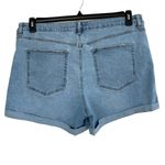 H&M  SZ 18 High-Rise Jean Shorts Cuffed Light Wash Pockets Zip-Fly Stretch Womens Photo 2