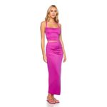 Susana Monaco NWT Viscose Side Gathered Slit Skirt in Supernova Sz Medium $218 Photo 2