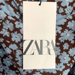ZARA NWT  Draped Floral Print Skirt Brown Blue Photo 11