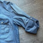 J.Crew Factory Denim Cotton Shirt Size XS Classic Roll Up Sleeves Photo 4