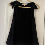 Michael Kors Black Tie Shoulder Tank Top with Printed Rings - Size Small Petite Photo 0