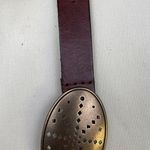 American Eagle AEO Women's Brown Genuine Leather Belt Bronze Oval Buckle Size M SKU 5864 Photo 1