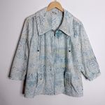  Zenergy Lightweight Jacket With Pockets White Multi XL Chico's 3 Photo 0