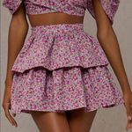 Boutique Floral Print Layered Skirt Photo 0