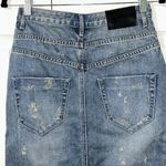 One Teaspoon Revolve Distressed Blue Denim Skirt(Size 26) Photo 5