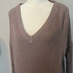 Brandy Melville Oversized Taupe VNeck Sweater One Size Photo 1