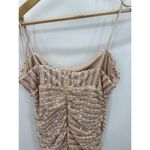 Angel Biba Womens Bodycon Mini Dress Size L Champagne Sequin Cocktail Gala Party Photo 9