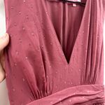 Revolve  LDT LDT Pink Rose Metallic Peplum Waist V Neck Maxi Dress Size 4 Photo 4