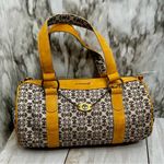 Timberland Leather Canvas Barrel Bag Purse Retro Style Double Straps Everyday Photo 0